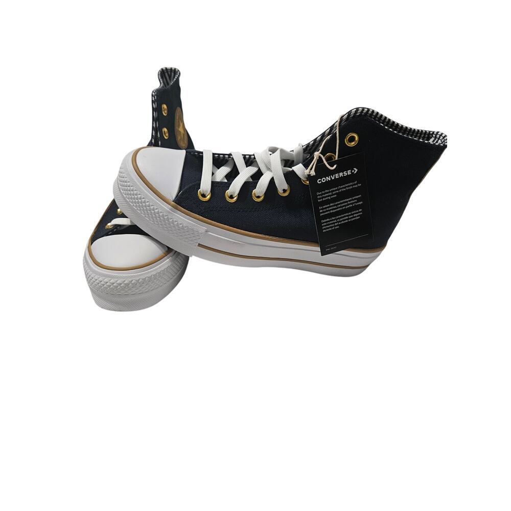 Converse A08860C Chuck Taylor All Star Lift Navy Gold Women Sneaker Size 7